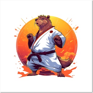 karate capybara Posters and Art